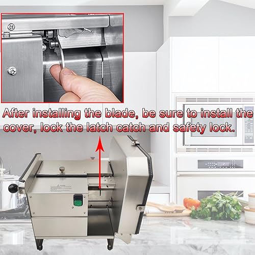 Miniatura 5 de Iproods Electric Vegetable Slicer Machine, Commercial Fruit Slicer Machine, 0-0.35"(0-9mm) Thickness Adjustable Stainless Steel Blade