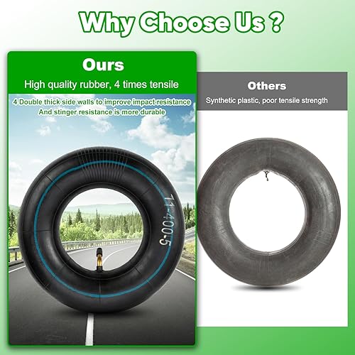 Miniatura 14 de Tubos interiores de 4.80/4.00-8 pulgadas, paquete de 2 tubos interiores de repuesto resistentes de 4.80 4.00-8/480/400-8 con vástago de válvula