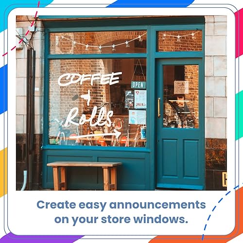 Miniatura 3 de Chalkola 5 marcadores de tiza blancos para letreros de pizarra, pizarra, ventana de auto, bistró, vidrio  Paquete de variedad de 5 - Punta fina,