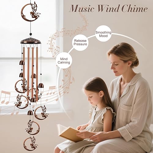 Miniatura 6 de Campanillas de viento de hadas para exteriores, carillones de viento de metal para exteriores con 4 tubos de aluminio, campanillas de viento de