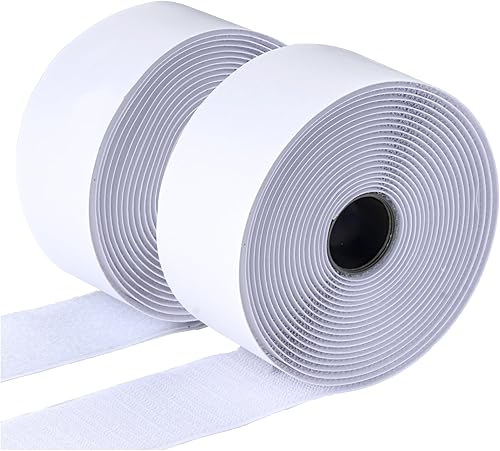 Cinta de velcro blanca de 2 pulgadas x 36 pies, resistente, evita que los cojines de sofá se deslicen, tiras adhesivas de velcro para el hogar,