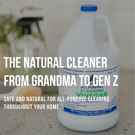 CPDI All-Purpose White Vinegar Cleaning Solution, 1 Gallon, Multi-Surface Cleaner for Hard Water Stains, Bathroom and Kitchen Surfaces, and Clothes, Effective Deodorizer