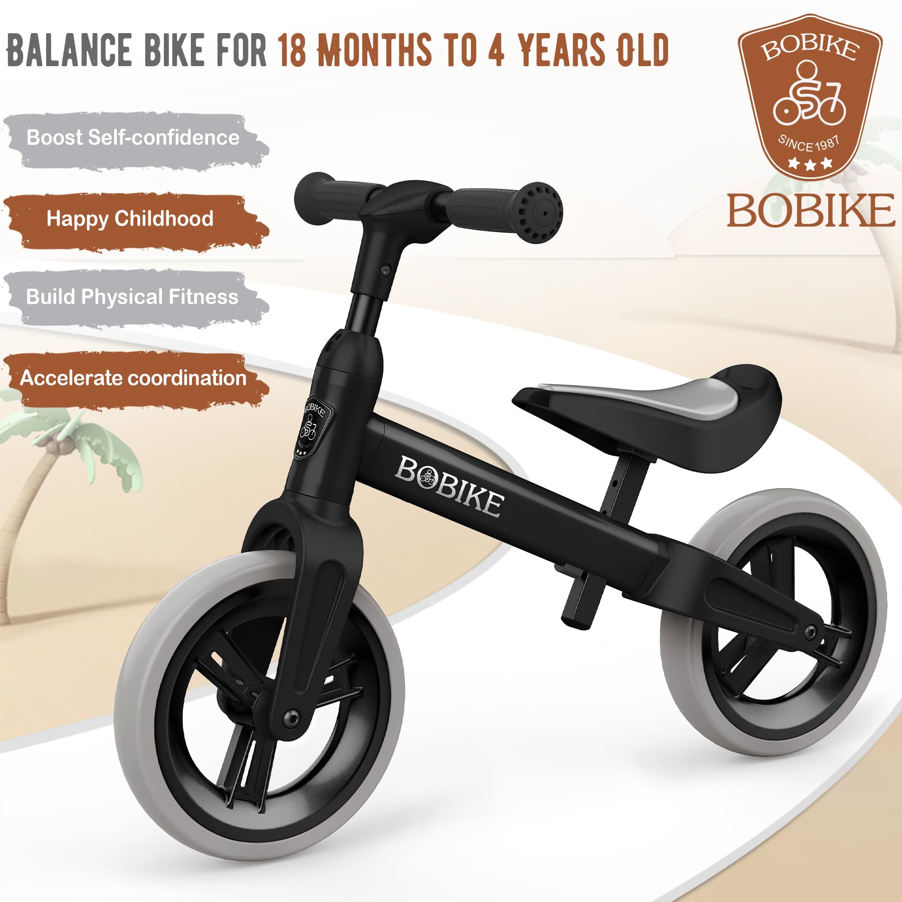 MHCYLION Bicicletta Bambini Senza Pedali per 1,5-4 Anni Fino a 25 Kg, volante e sellino Regolabili in Altezza, Bloccasterzo, Giocattoli Regali per Bambini Bicicletta Equilibrio Bambino