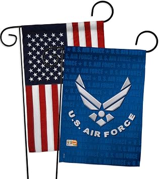 US Air Force Garden Flag - Pack Armed Forces USAF United State American Military Veteran Retire Official USA Applique - House Decoration Banner Small Yard Gift Double-Sided Imported 13 X 18.5
