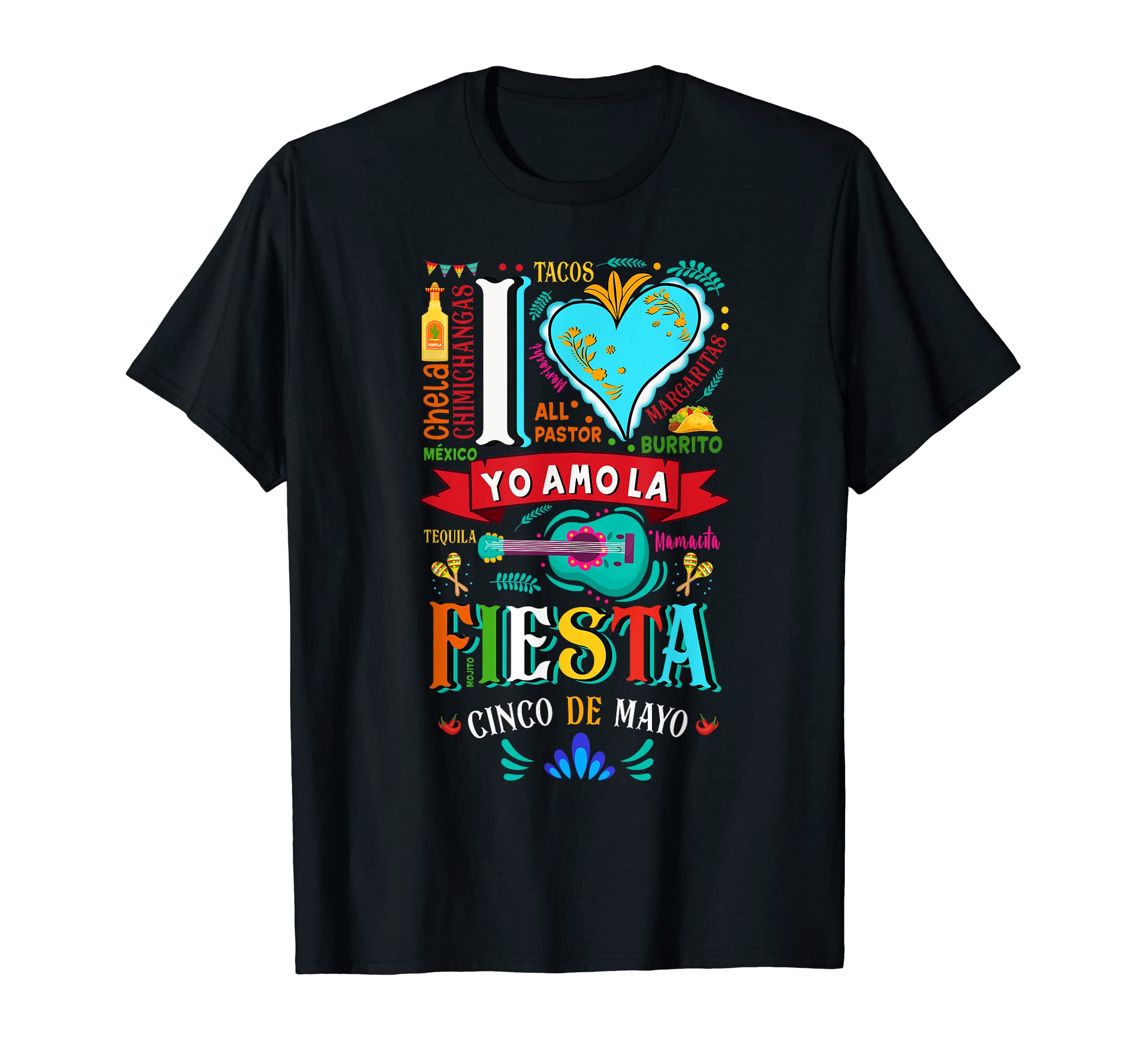 Mammacita Tacos Tequila Cerveza Mexican Cinco De Mayo Drinko T-Shirt