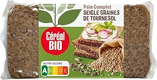 Céréal Bio Pain Complet de Seigle Bio aux Graines de Tournesol – Riche en Fibres, Source de Protéines Végétales – Idéal Petit-Déjeuner ou Snack Sain – 500g (7 tranches)