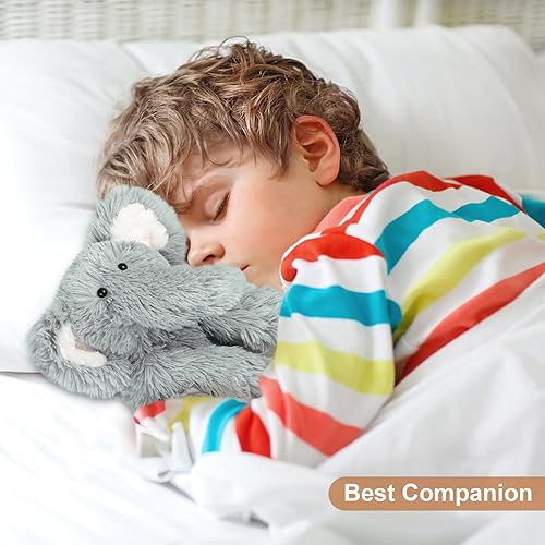 Miniatura 5 de SuzziPals Calentamiento de elefante, almohadillas térmicas de animales de peluche para microondas para calambres, alivio del dolor y el estrés,