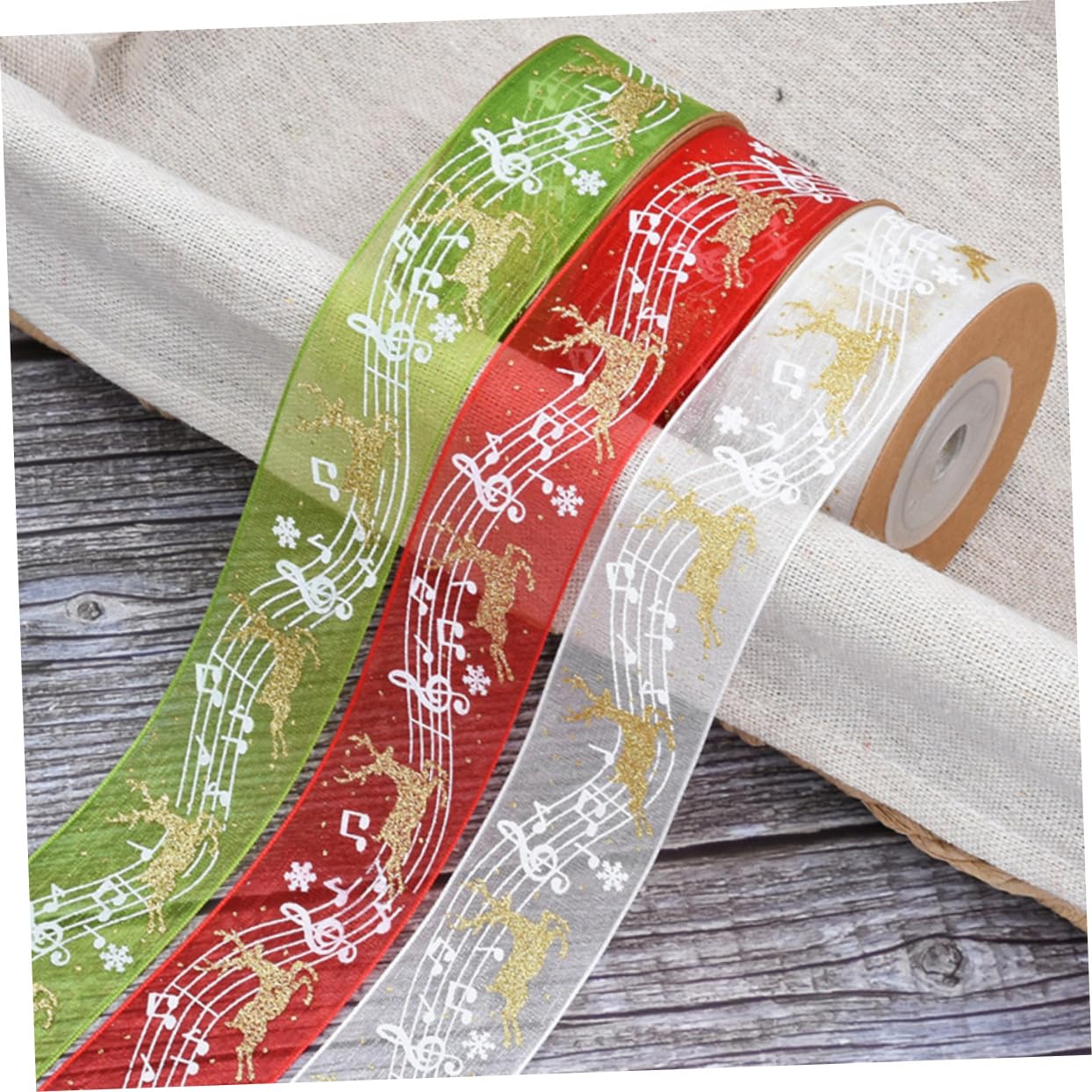 STOBOK 15stücke Teiliges Weihnachtsband Mit Noten Und Elchmuster Dekorative Ribbons Für Und Bastelarbeiten Pro Für Festliche Dekorationen