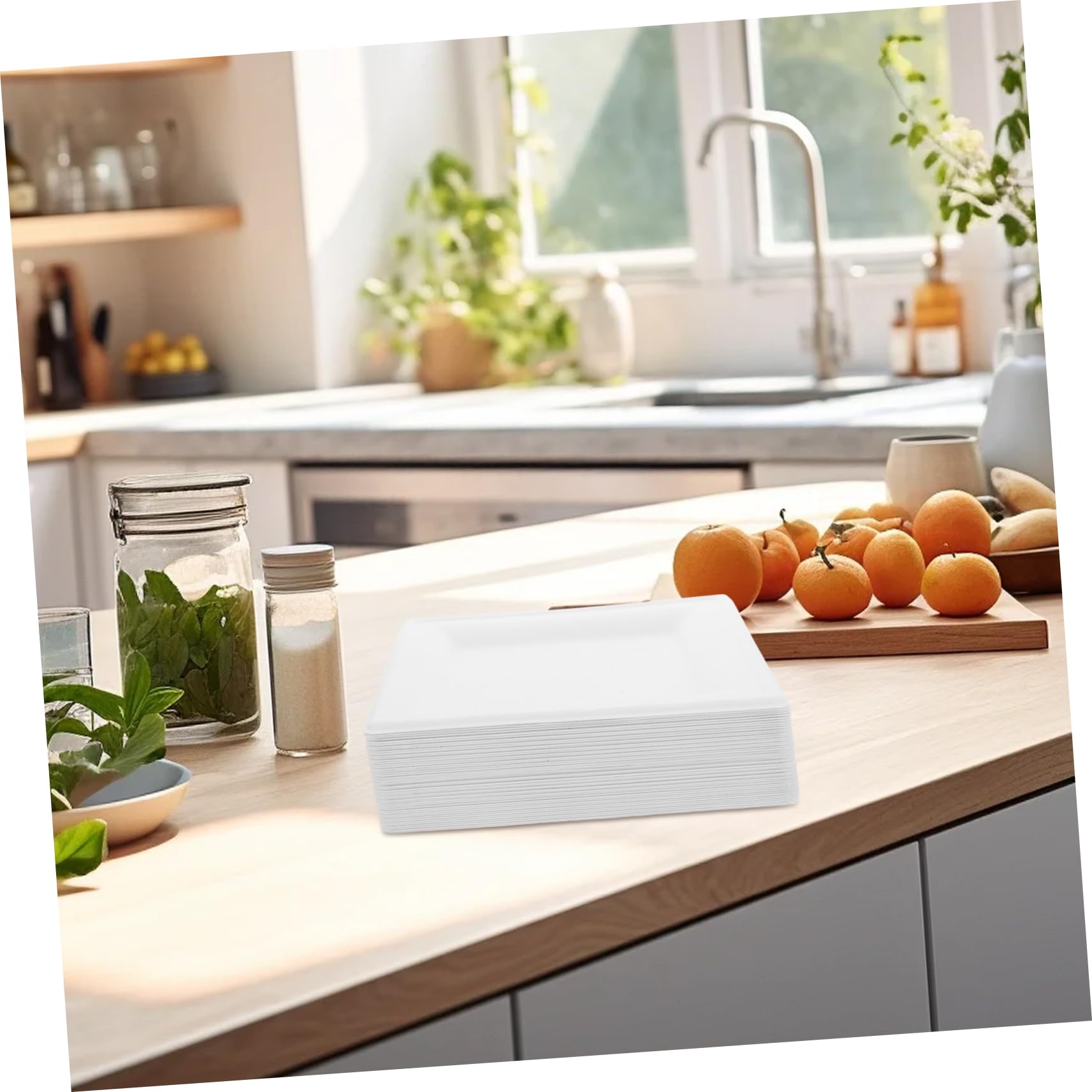 50 Pezzi Piatti Quadrati Usa e Getta Resistenti e Spessi per Feste Compleanni e Picnic Festa Elegante per e Buffet