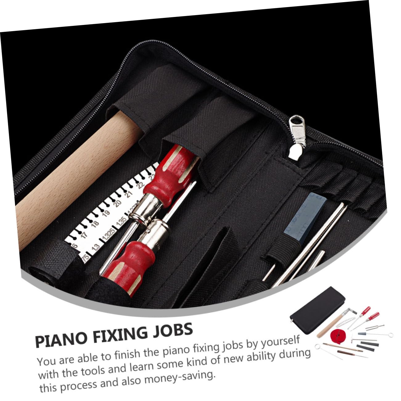 Kit di Accordatura Striscia Smorzante di Accordatura per Pianoforte, Martello in Metallo Pratico per Lavori e Riparazione
