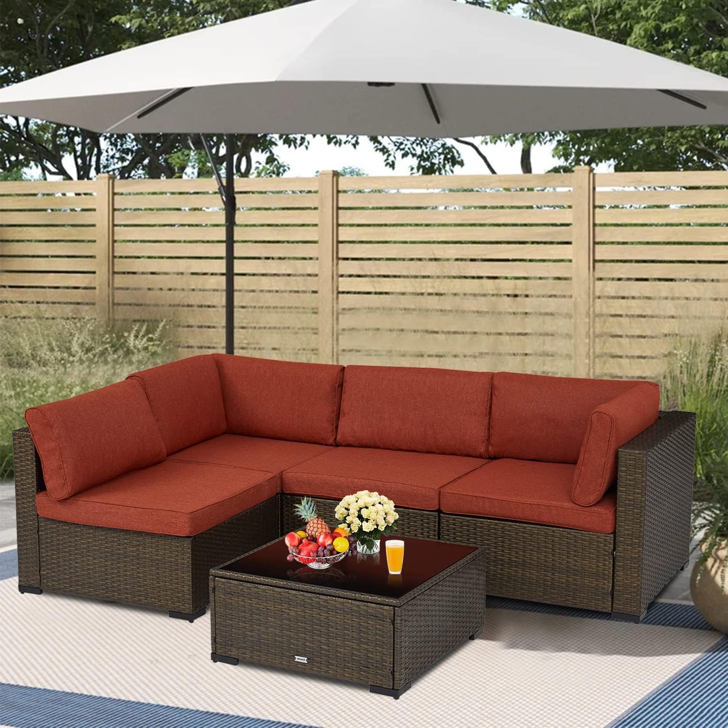 Kinfant Wicker Patio Furniture Set Sectional Patio Couch