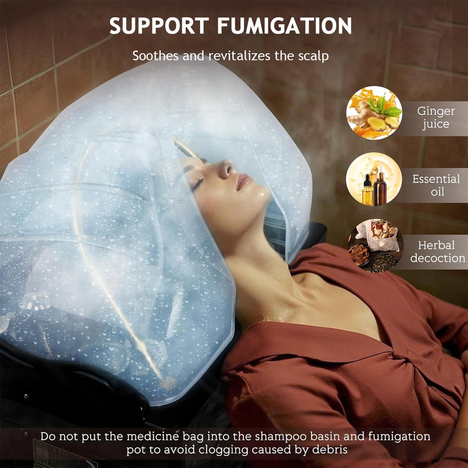 Head-Spa-Ausrüstung Mobiles Shampoo-Becken mit 60-l-Wassertank 4 Universalräder, Kopf -Spa -Geräte Wasserzirkulation Shampoo -Becken, Tragbares Waschbecken für Spa und den Einsatz im Salon White-Set2