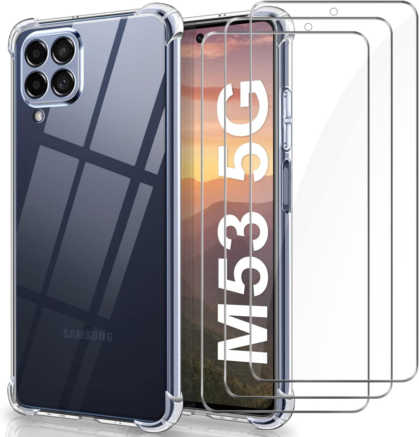 YNMEacc Cover per Samsung Galaxy A23 5G/4G con [3 Pezzi] Pellicola Vetro Temperato, Cover
