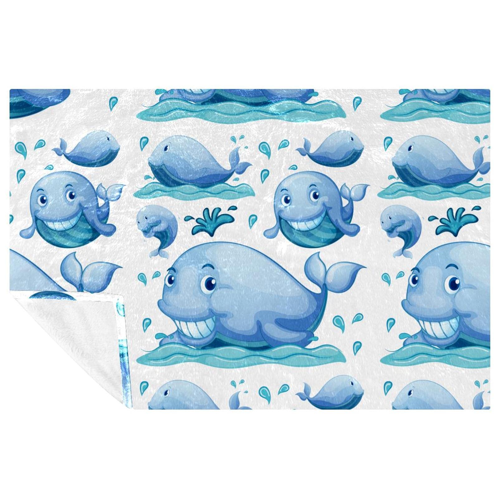 Couverture baleine bleu ciel 150x100 cm idéale pour vos pique-niques et sorties camping en famille