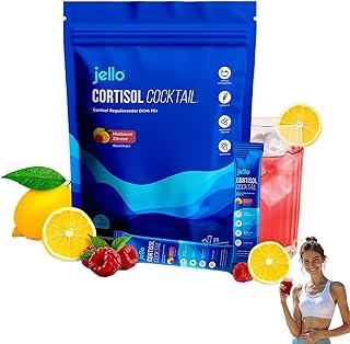 Jello Cortisol Cocktail Pulver, 20 Stück Cortisol Senken Pulver zum Abnehmen, Supercalm Cortisol Pulvers, Konzentration Steigern, Entspannt Bleiben & Stress Natürlich Reduzieren (1)