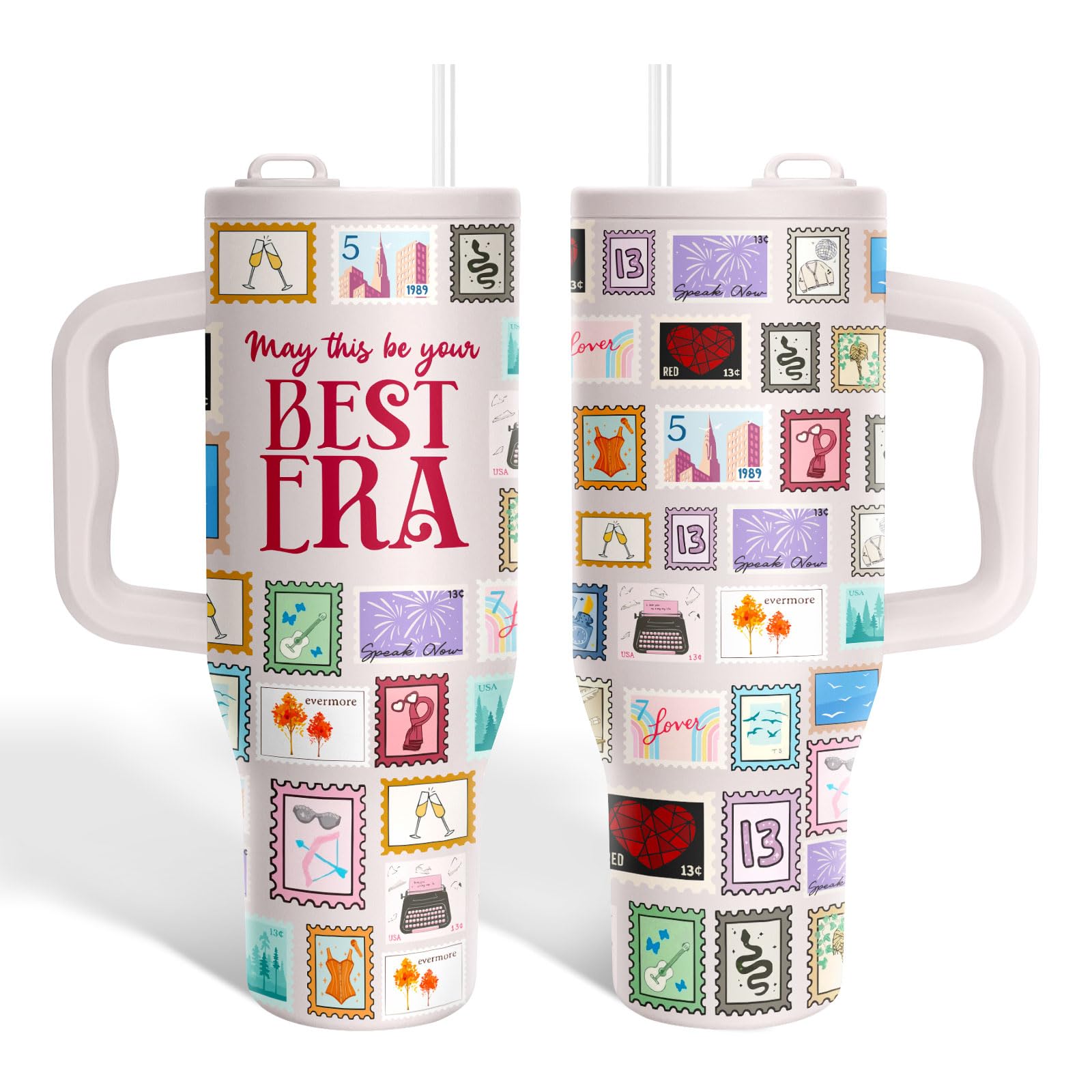 34HD Best Era Tumbler 40oz with Handle and Hidden Straw, Gifts for Besties