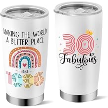 30th Birthday Gifts for Girls,1996 30th Birthday Decorations for Woman, 30Year Old Birthday Gift Ideas, 20 oz Stainless Steel Vacuum Insulated Tumblers