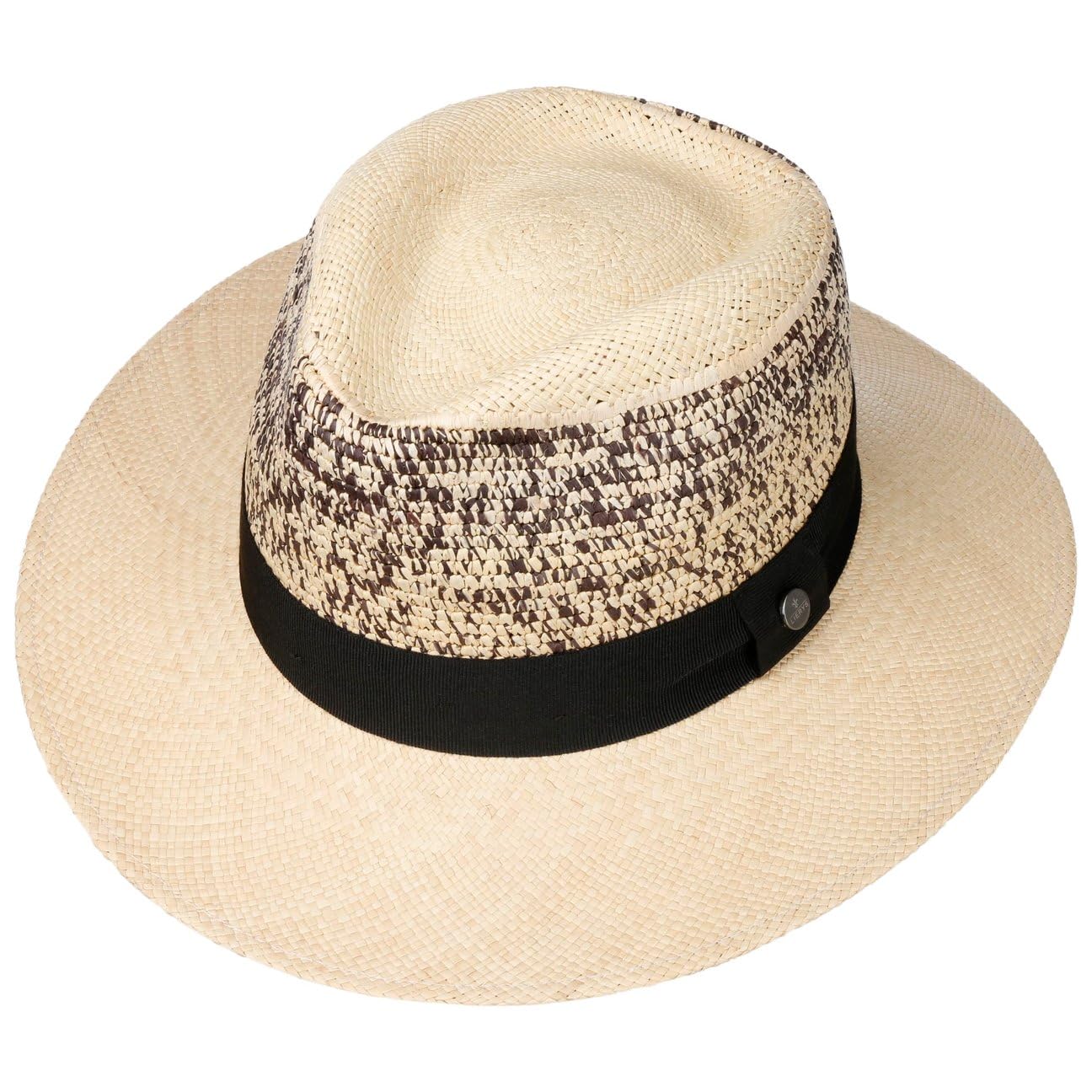 Lierys Twotone Crown Traveller Sombrero Panama Trenzado Brisa Unisex Primavera Verano