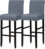 Vista 62 de Lellen Juego de 2 fundas para taburetes de bar, fundas elásticas y lavables para asientos de taburetes de bar, fundas extraíbles para sillas de bar