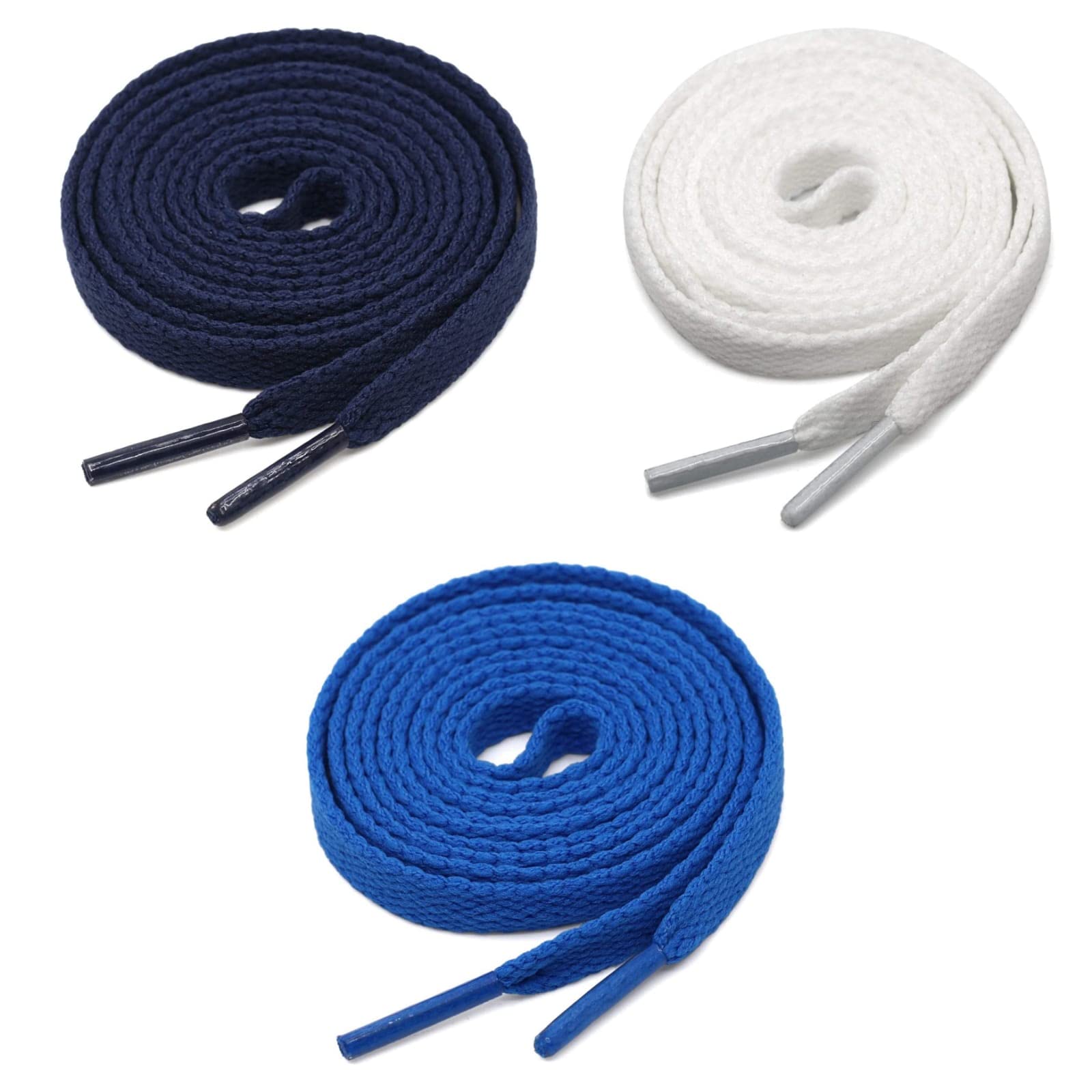 GRAH SANGRAH® 3 Pair (1 Pair Per Single Color) Flat Shoes lace Wide Shoelaces for Athletic Running Sneakers Shoes (150 CM, Navy-White-Blue) (B0CGVGQWDW) Amazon Price History, Amazon Price Tracker