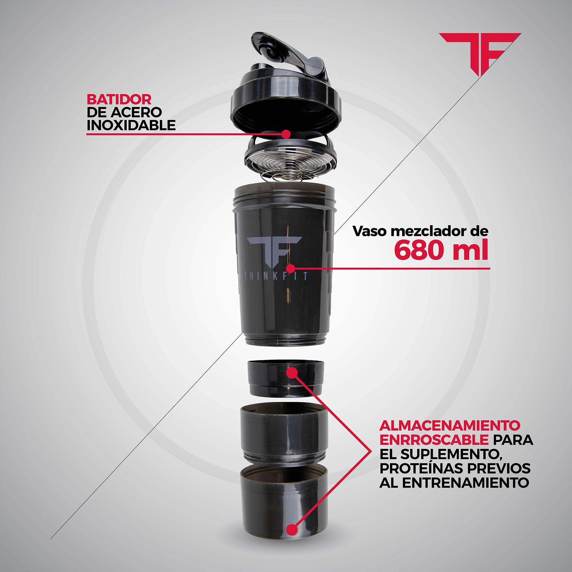 ThinkFit Lonchera aislada para preparar comidas con 6 contenedores sin BPA, reutilizables, aptos para microondas, congelador, recipientes de control de porciones de alimentos (negro)