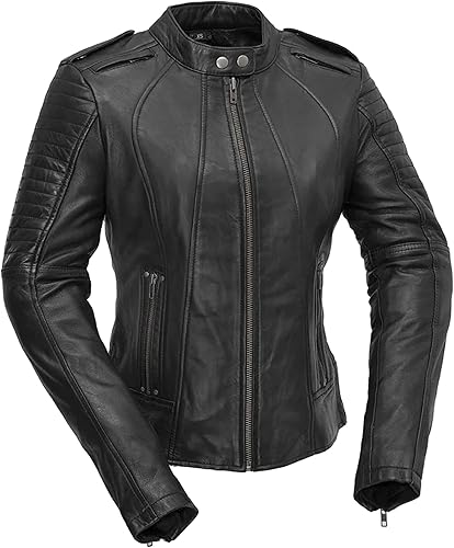 First Mfg Co - Roxy - Chaqueta de piel negra para mujer