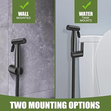 Handheld Bidet Sprayer, Toilet Cleaning, Baby Diaper, Hygienic Cleanup, Quick and Easy Installation, Multiple Uses, Stainless Steel, Brushed Finish