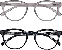 Vista 45 de OPULIZE BLU Blue Light Blocking Reading Glasses for Women Men, Cool Round Frame with Anti-Glare, UV and Eyestrain Protection