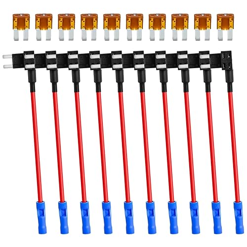 Miniatura 17 de Muhize ATC/ATO - Juego de portafusibles y fusibles en línea (10 unidades) - Arnés de cableado de calibre 16 con fusible