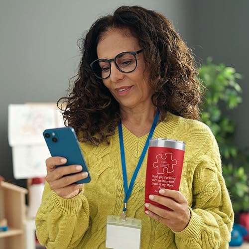 Miniatura 4 de PlaqueMaker Tazas de café, té y agua, tazas y vasos de viaje personalizados con texto en inglés "Thank You For Being A Piece of My Story", grandes