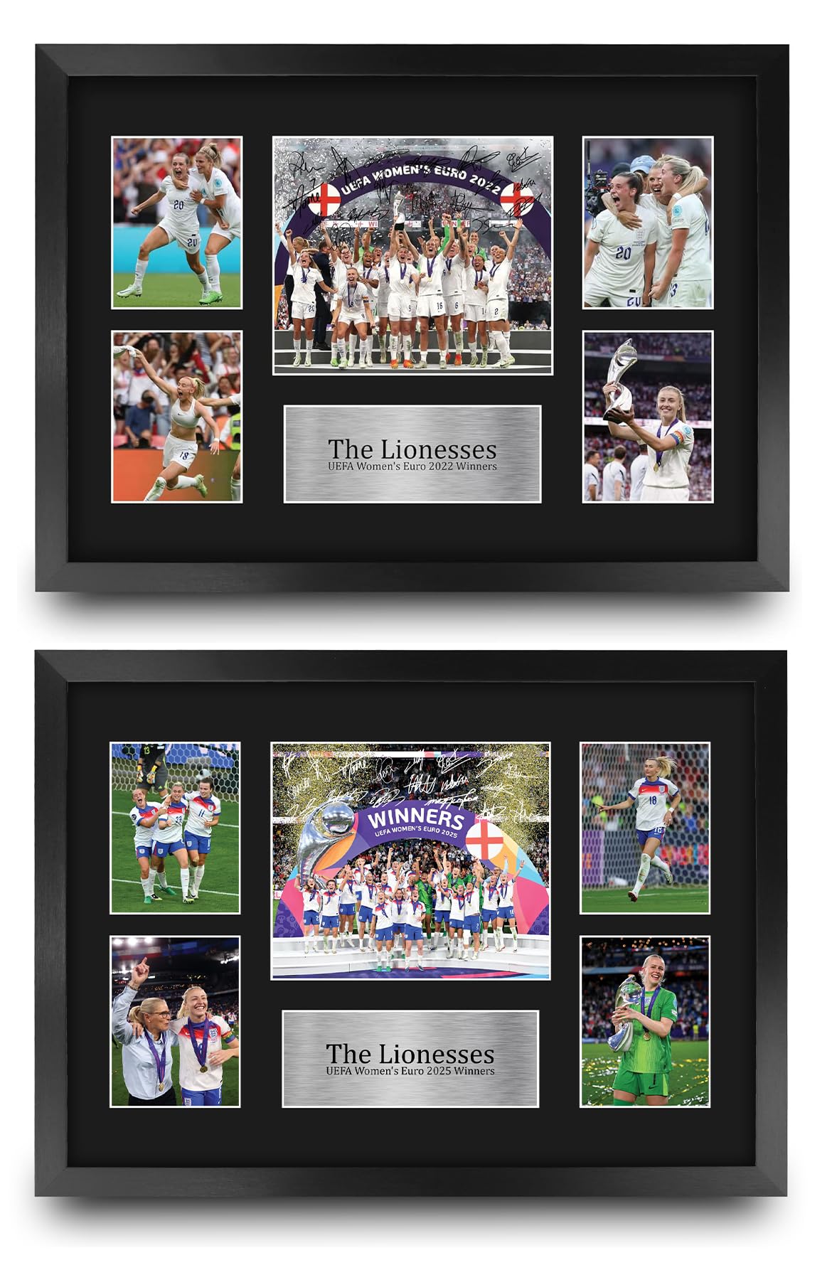 HWC Trading England Womans Euro 22 & 25 Collection Printed Memorabilia Signed Autograph Photograph Display for Womens Football Fans and Supporters
