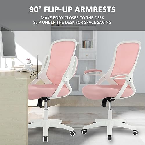 Miniatura 8 de HYLONE Silla de oficina ergonómica con reposabrazos ajustables, silla ejecutiva de malla, sillas de computadora de oficina en casa para largas horas