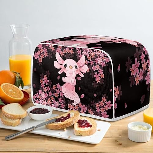 Miniatura 4 de Axolotl - Fundas para tostadoras de flores de cerezo con gancho superior, 2 rebanadas de cocina, pequeños electrodomésticos, antihuellas, lavables a