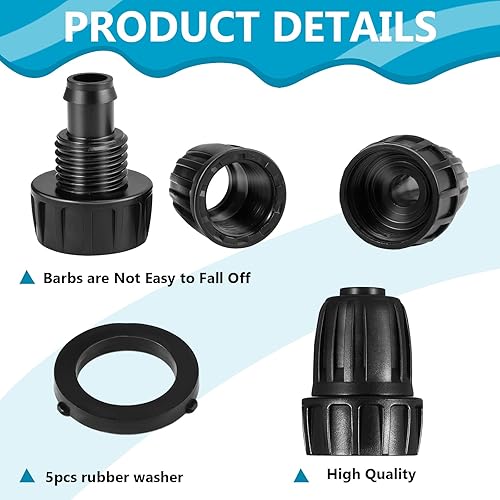 Miniatura 4 de Remagr Paquete de 5 conectores de manguera de riego, adaptador de jardín de goteo, tubo de riego por goteo, piezas de grifo, adaptador de manguera