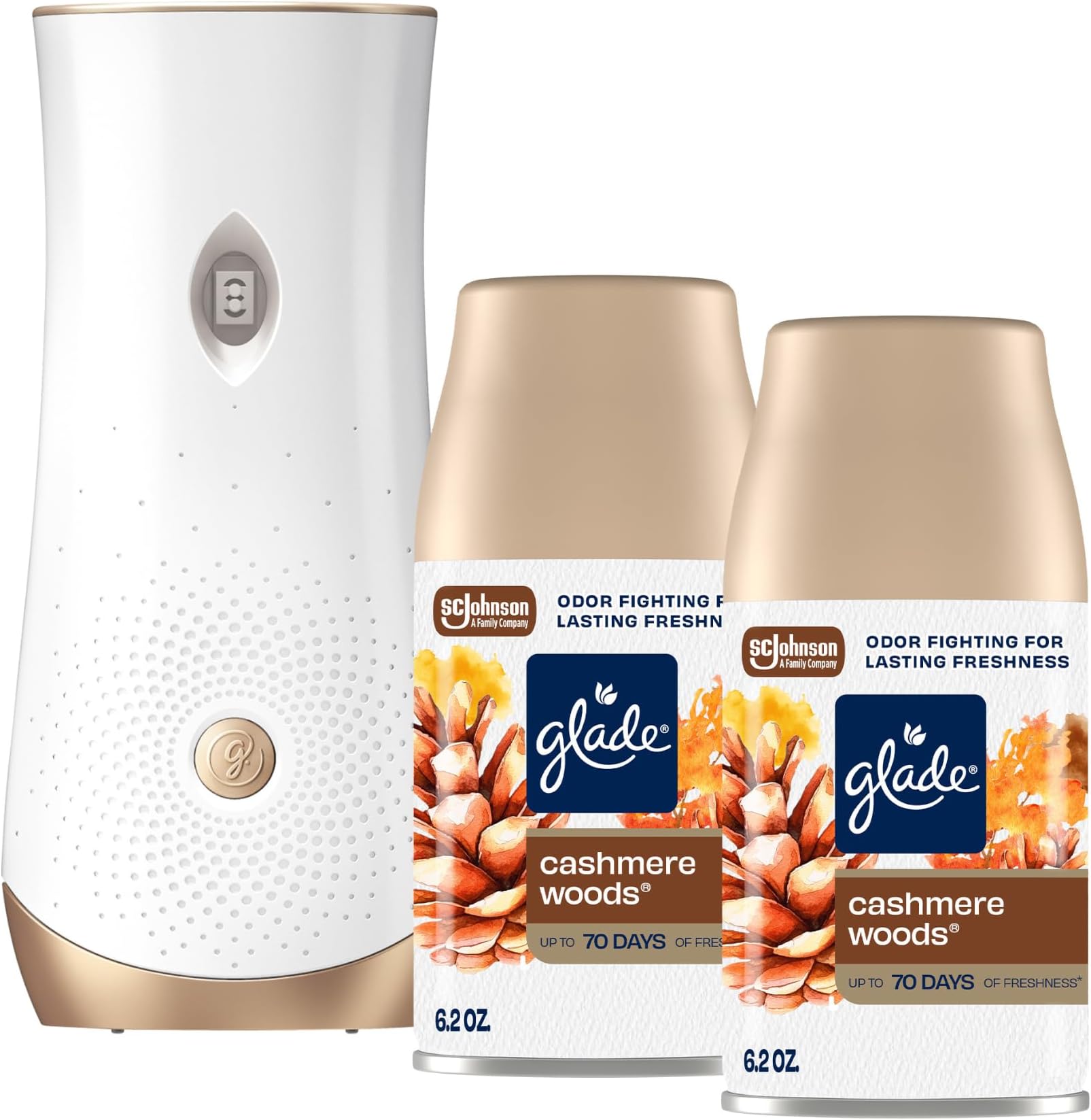 Automatic Spray Air Freshener Kit, Cashmere Woods, Holder + 2 Refills