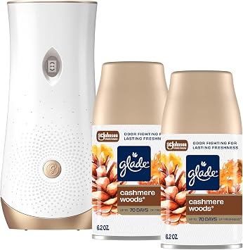 Glade Automatic Spray Air Freshener Kit, Cashmere Woods, Holder + 2 Refills
