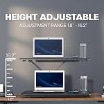 VIVO Economy Single Top Height Adjustable 74cm Standing Desk Converter, Sit Stand Tabletop Monitor and Laptop Riser Platform Workstation, DESK-V000U | Economy, Height Adjustable, Sit Stand Tabletop Monitor and Laptop Riser Workstation, Holds 22 lbs, 