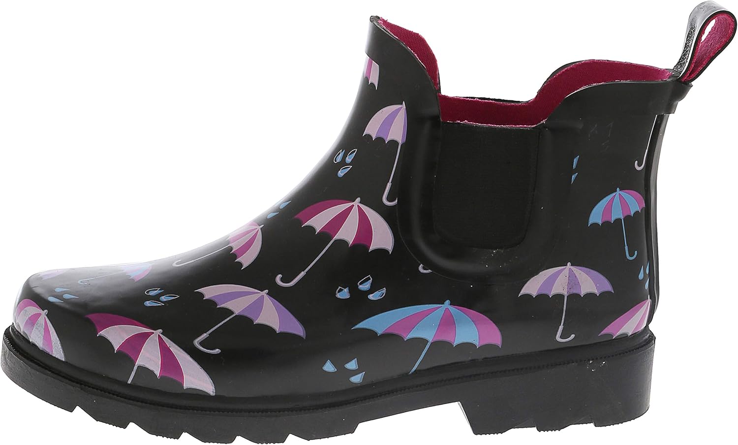 Capelli New York Ladies Umbrella Rainy Day Printed Jodhpur Rain Boots Black Combo 9