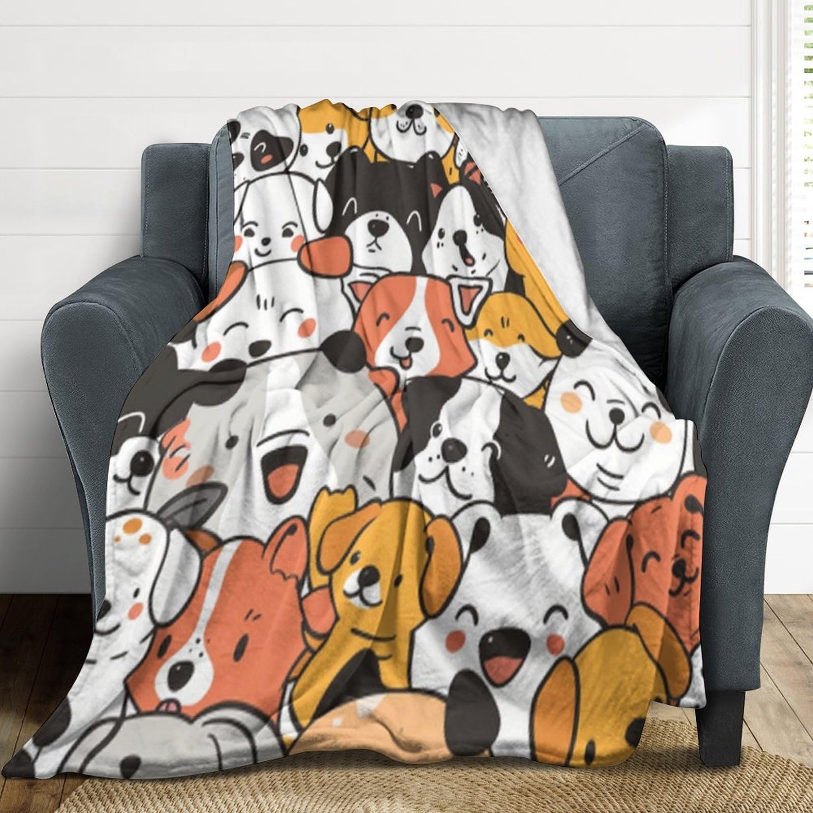 Couverture polaire douce motif animal forêt pour lit et salon