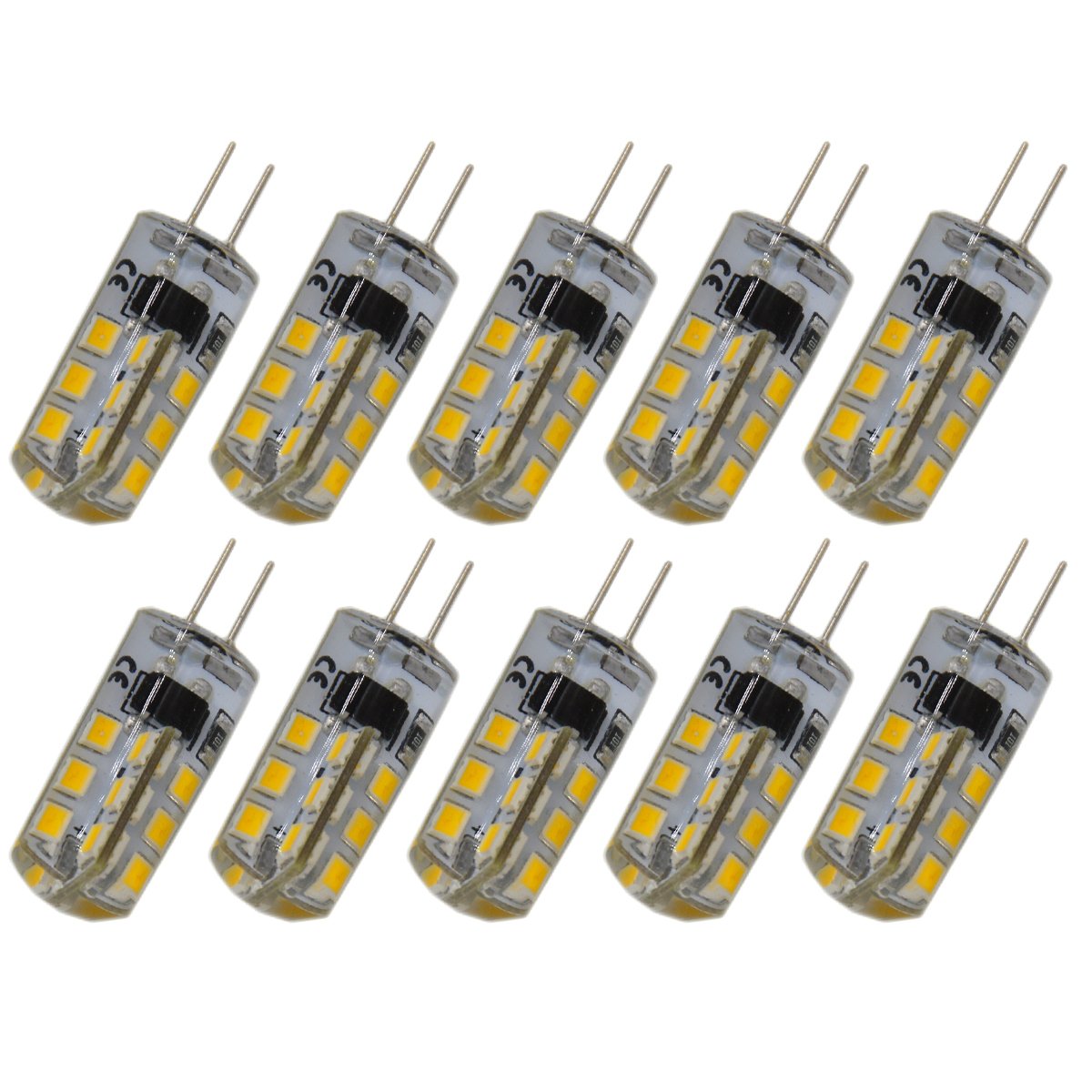 Mobestech G4 Led Bulbs 10-Pack Ac 220V 2.5W Warm White 3000-3500K Smd 2835 180 Lumens Indoor Pendant and Ceiling Lighting