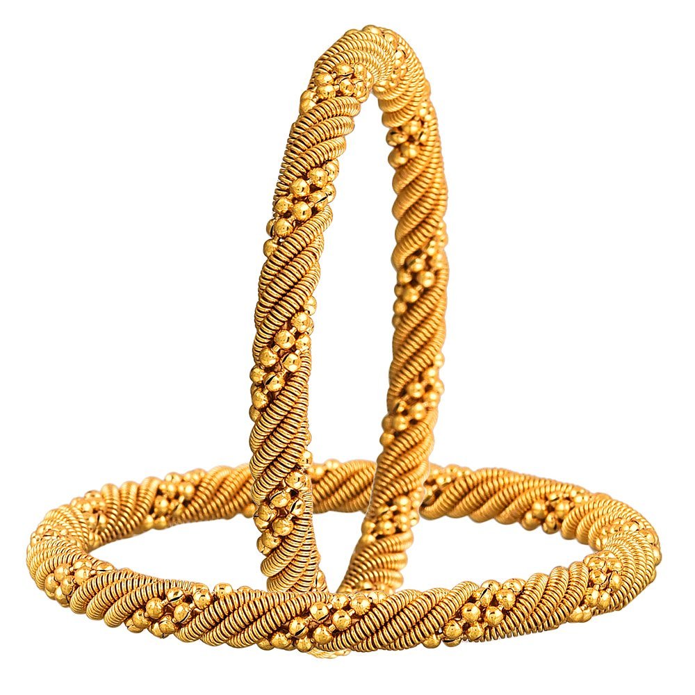 ZENEME Bangle Gold Plated Brass Studded Golden Bangle Designer Jewellery For Girl and Women (2.8) (B01GMOLGIM) Amazon Price History, Amazon Price Tracker