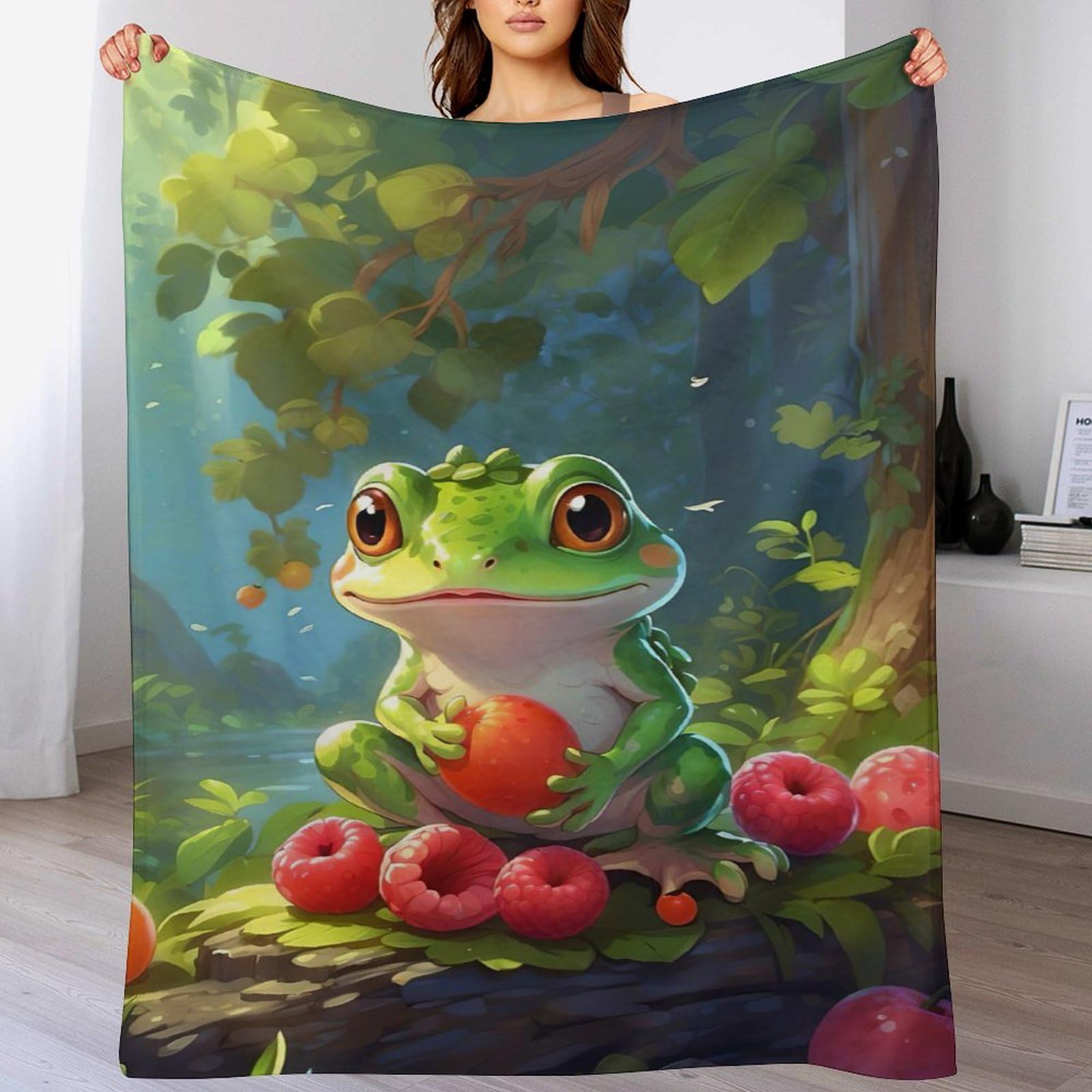 Plaid en flanelle grenouille grand format pour vos soirées cocooning et moments de détente