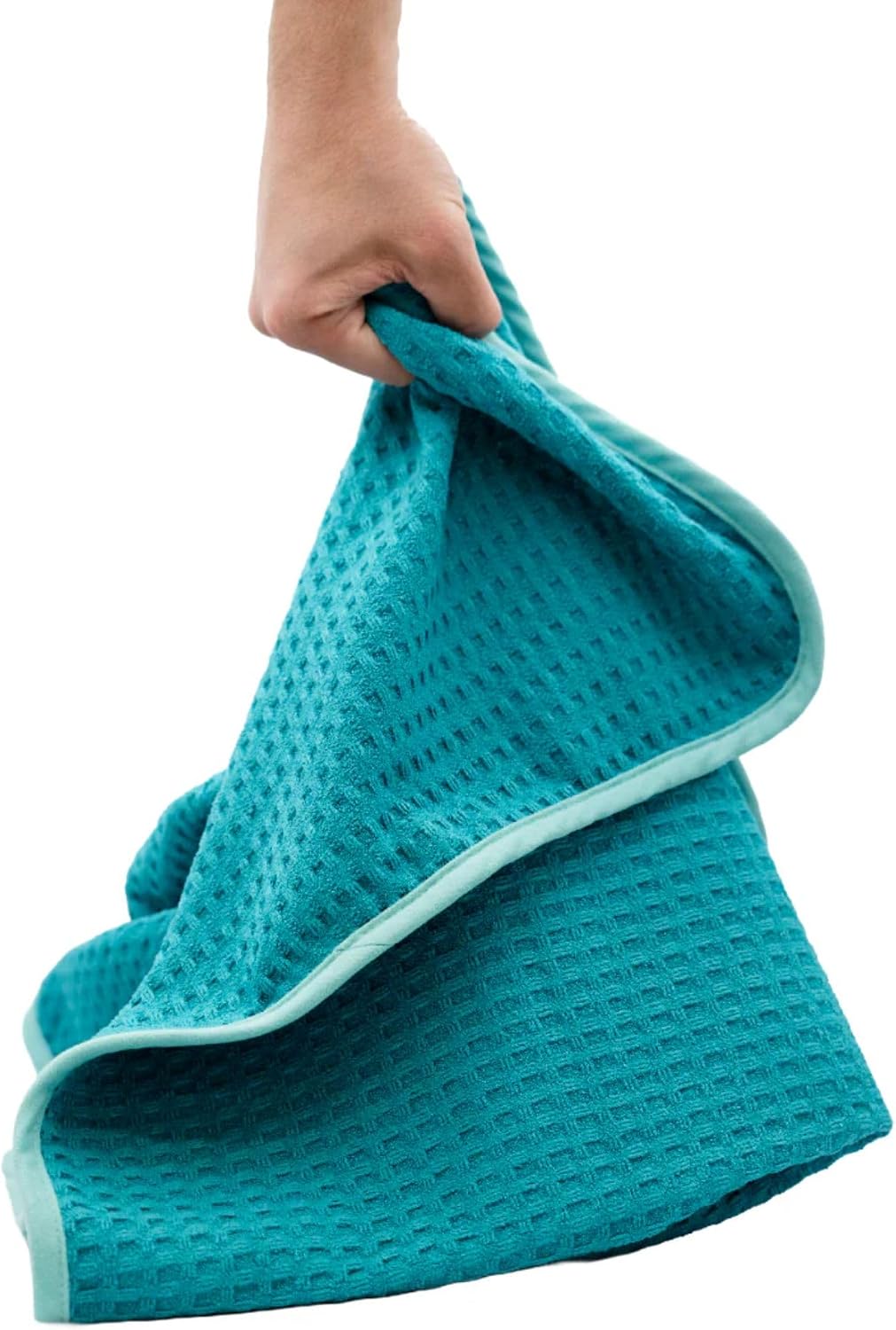 Big Waffle Microfiber Drying Towel 25x40in – 450 GSM Korean Waffle Weave Car Drying Towel, Premium Suede Border, Ultra Absorbent Auto Detail Cloth