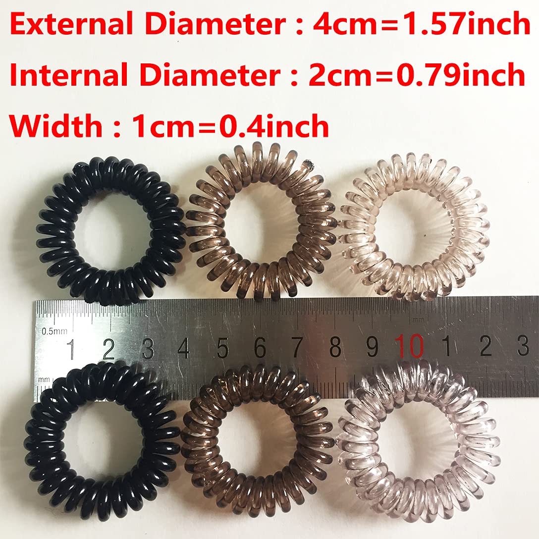 Ombre Color Coil Hair Ties Set - 27 Pieces Spiral Traceless Elastic Ponytail Holders, Waterproof Coil Hair Bands and Accessories (1.58inch/4cm)