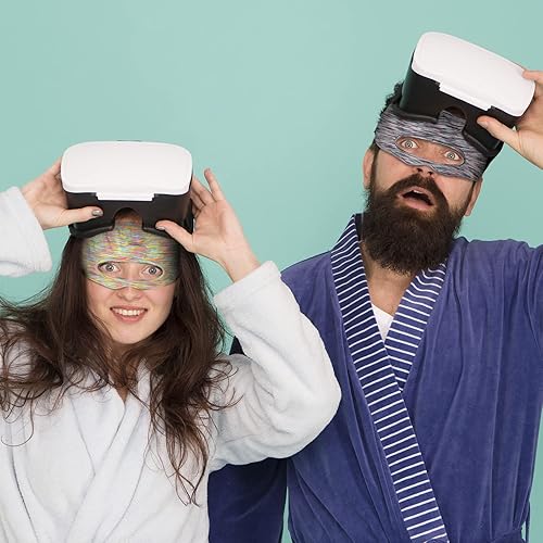 Miniatura 3 de 4 Pcs VR Eye Mask Cover,Breathable Elastic Home Sweat Band VR Facemask for Oculus Quest 2,Adjustable Size Washable VR Workouts Use Accessories