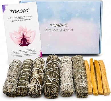 Smudge Stick Sample Kit - White Sage, Rosemary, Blue Sage, Cedar, Black Sage, Yerba Santa, 4 Palo Santo & Smudging Guide! Healing, Purifying, Meditating, Incense & Cleansing Stick Sampler