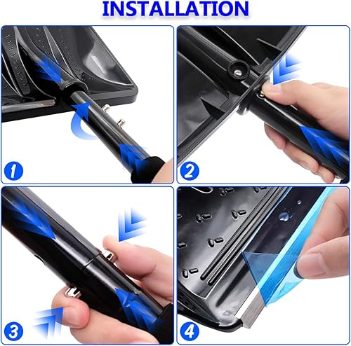 Miniatura 5 de Pala de nieve con mango D-Grip, pala de nieve ligera de aluminio 2024, pala de nieve portátil y desmontable, perfecta para jardín, campamento,