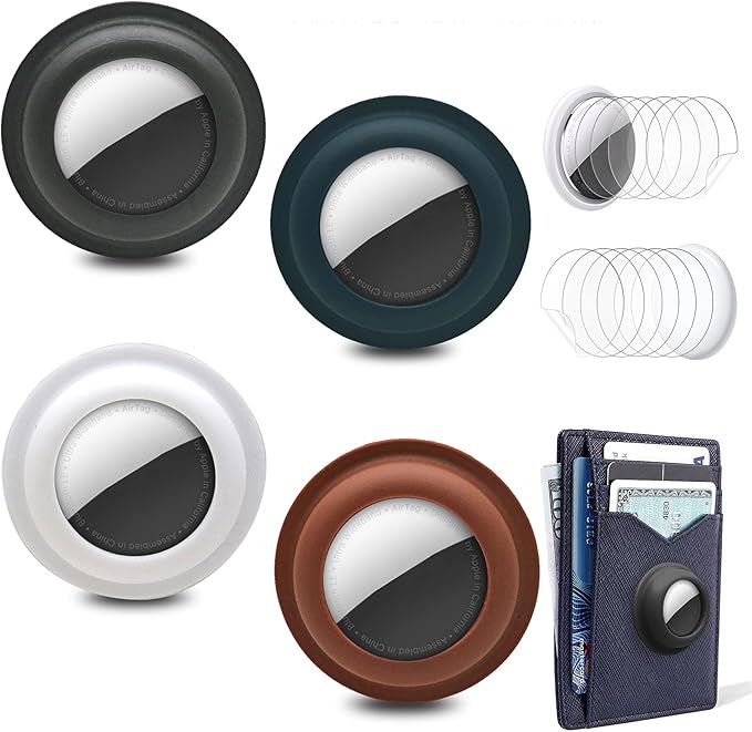 lechiv%c3%a9e for airtags case airtag holder cover 4 pack portable airtag sticker adhesive mount stick on wallet bike bicycle tv remote car