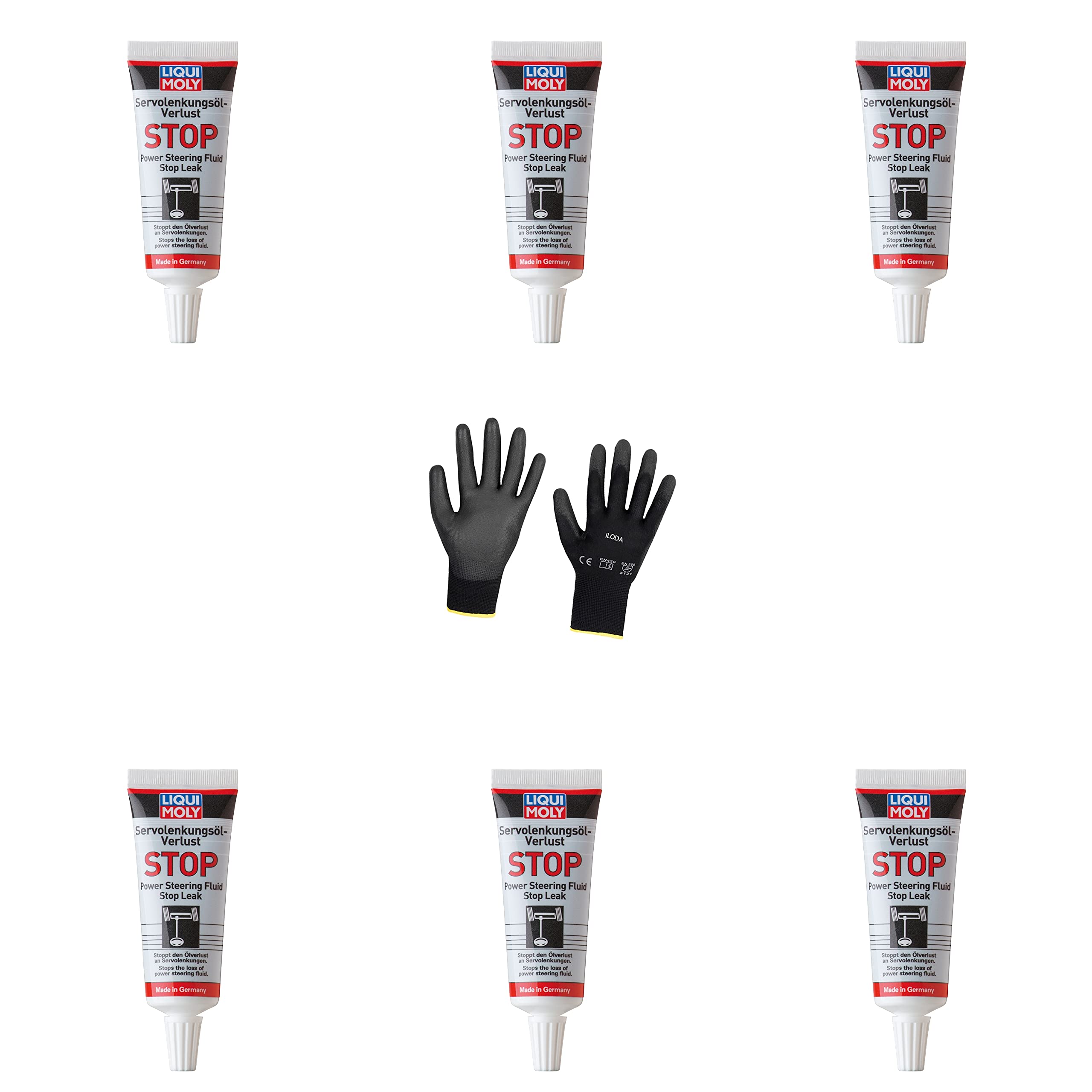 6xOriginal Liqui Moly 35ml Servolenkungsöl-Verlust Stop 1099 Schutzhandschuhe