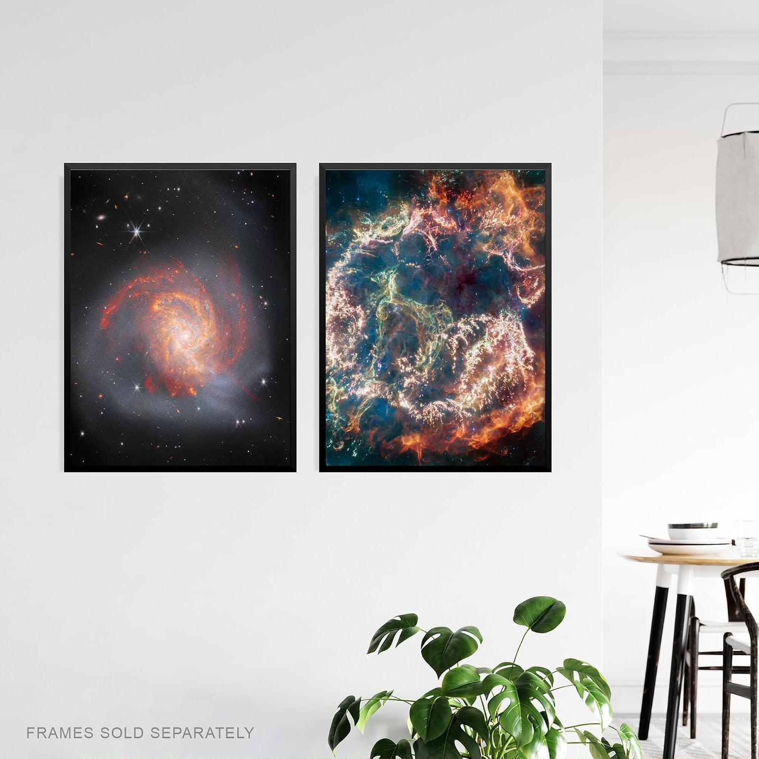 Artery8 Pack of 3 NASA James Webb Space Telescope Images Clash of the Titans NGC 3256 Cassiopeia A Forming Stars Unframed 18X24 Inch Wall Art Living Room Prints Set